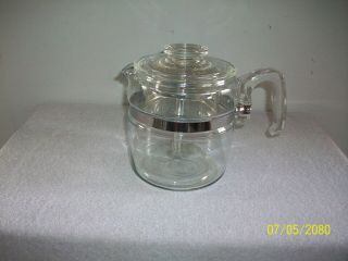 Vintage Pyrex 6 Cup Glass Coffee Pot No 7756 & Inserts 100 Complete