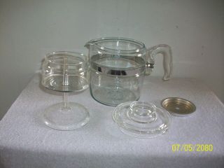 Vintage Pyrex 6 Cup Glass Coffee Pot No 7756 & Inserts 100 Complete 2