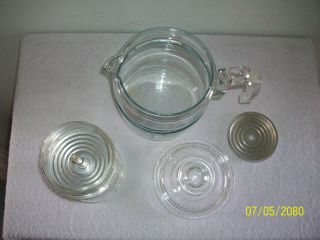 Vintage Pyrex 6 Cup Glass Coffee Pot No 7756 & Inserts 100 Complete 3