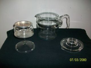 Vintage Pyrex 6 Cup Glass Coffee Pot No 7756 & Inserts 100 Complete 5