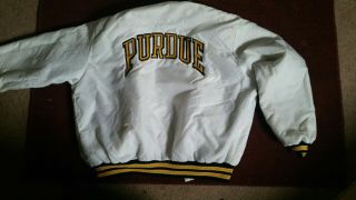 Vintage 80s Purdue Boilermakers Rare White Jacket Usa Made Adult Xl
