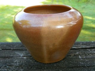 Vintage Pottery Vase Golden Brown Arts And Crafts? Maker??