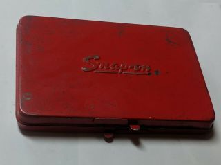 Vintage Snap On Tools Small Empty Red Metal 1/4 " Drive Tool Box Kra275