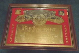 Gorgeous Vintage Budweiser " King Of Beers " Anheuser - Busch 26 " X 18 " Mirror Sign