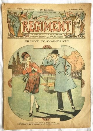 Regiment French Weekly Newspaper September 26 1918 Cartoon Ribald Illustrated