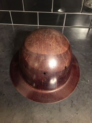 Vintage Skullgard Hard Hat Msa Fiberglass Iron Workers Full Brim Construction Gc