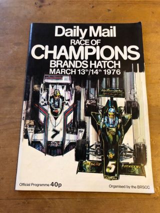 Vintage Race Of Champions Daily Mail Brands Hatch 1976 Large Programme