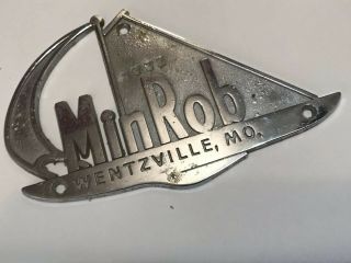 Vintage Minrob Boat Metal Emblem