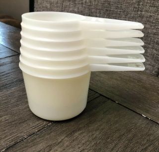 Vintage Tupperware Measuring Cups Full Set Opaque White Nesting