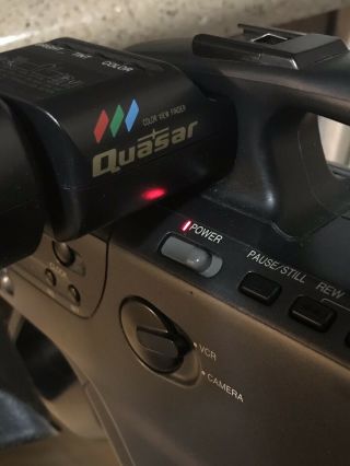 Vintage Quasar Color View Finder VHS Camcorder VM749 w/ Charger & Case 2
