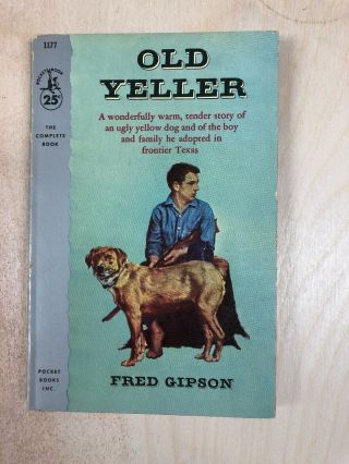 Old Yeller Fred Gipson 1958 Pocket Books Vintage Paperback