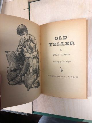 Old Yeller Fred Gipson 1958 Pocket Books Vintage Paperback 2