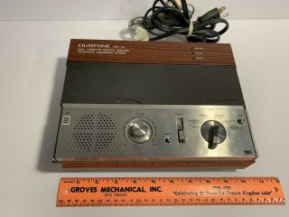 Vtg 1980s Radio Shack Duofone Tad - 112 Wood Grain Tape Answering Machine -