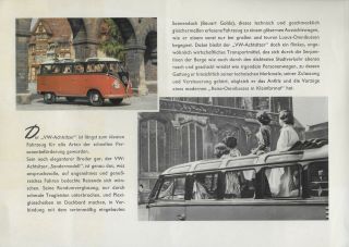 Vintage 11/1953 Volkswagen VW Barndoor Deluxe Samba Bus Brochure German 2