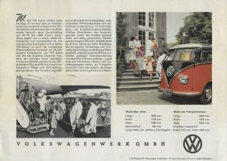 Vintage 11/1953 Volkswagen VW Barndoor Deluxe Samba Bus Brochure German 4