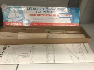 Vintage Dumas 22 - 1/2 " Gee - Gee Racing Sloop Model Kit W/original Box/instructions