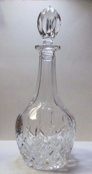 Vintage Clear Cut Crystal Liquor Decanter With Stopper Criss - Cross 12.  75 " Tall