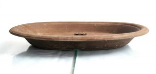 Large Vintage Shallow Japanese Clay Oval Bonsai Pot 14.  75 X 11.  5 X 1.  75 "