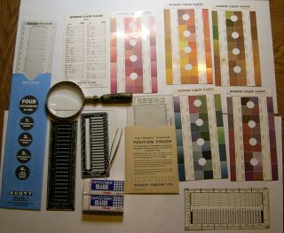 Stamp Tool Kit Wonder Color Gauges,  Thirkel Position Finder,  Vintage Magnifier,