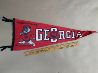 Large Vintage Felt College Football Pennant University Of Georgia Bulldogs