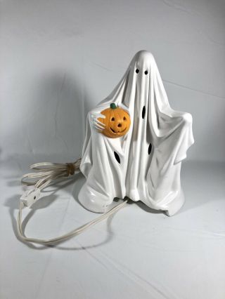 Halloween Ceramic Ghost Light Vtg Vintage Jack - O - Lantern Sammy The Spook