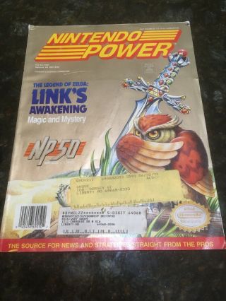 Vintage Nintendo Power.  July 1993 Vol.  50.  Zelda Links Awakening Game Boy.
