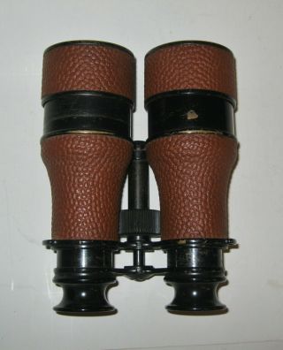 Vintage Us Navy Military Leather And Brass Binoculars Night & Day