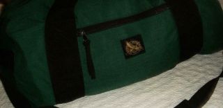 Eddie Bauer Vintage Hunter Green Canvas 24 " Duffle Bag W Shoulder Strap Euc