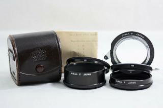 Vintage Nikon F Camera 5pc Extension Tube Set With Case And Instructions