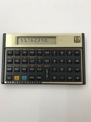 Vintage Hewlett Packard Hp 12c Financial Calculator Hp12c W/ Slip Cover