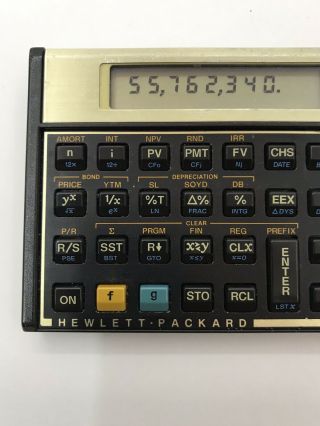 VINTAGE HEWLETT PACKARD HP 12C Financial Calculator HP12C w/ Slip Cover 2