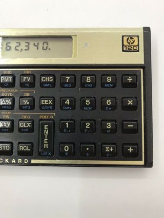 VINTAGE HEWLETT PACKARD HP 12C Financial Calculator HP12C w/ Slip Cover 3