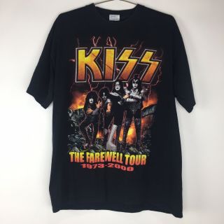 Vintage Kiss T - Shirt Farewell Tour 1973 - 2000 Xl