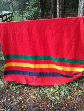 Vintage Wool Striped Camp Lodge Twin Blanket