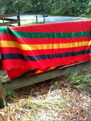 Vintage Wool Striped Camp Lodge Twin Blanket 2