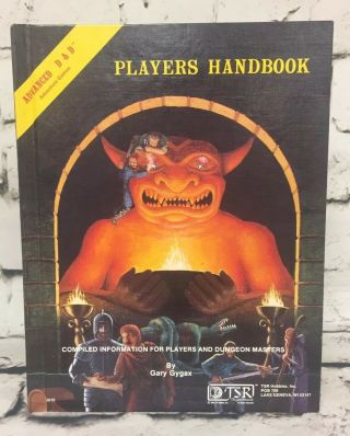 1980 Advanced Dungeons And Dragons Players Handbook Vintage Ad&d Tsr Book