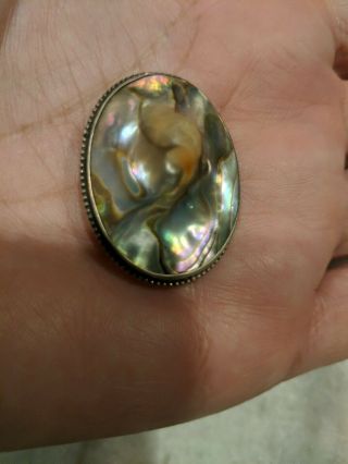 Vintage Sterling Pin Brooch Abalone (Mother of Pearl) (with Blister) 5