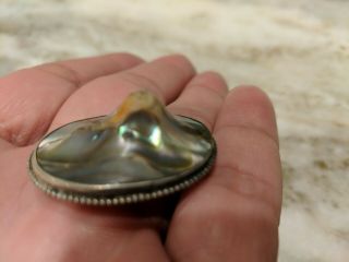 Vintage Sterling Pin Brooch Abalone (Mother of Pearl) (with Blister) 7