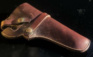 Vintage Hunter 1100 - R - 13 Hand Stitched Brown Leather Revolver Gun Holster