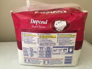 Vintage 1996 Depends Fitted Briefs,  Size Large,  Adult Diapers,  OPEN PACK of 14 4