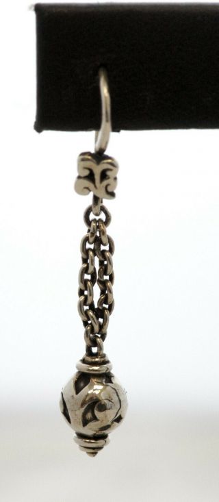 VTG LOIS HILL Scrollwork Bead & Chain Link & Dangle Earrings 925 Sterling Silver 2