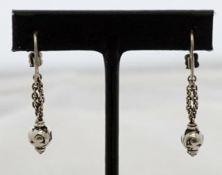 VTG LOIS HILL Scrollwork Bead & Chain Link & Dangle Earrings 925 Sterling Silver 4
