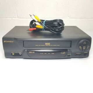 Sansui Vcr Video Cassette Recorder Vhs Player 4 Heads Vcr4510e