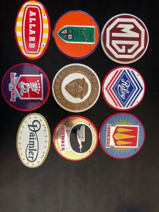 11 Vintage 1950 ' s Wheaties Cereal Metal Car Emblems Badges With Box 2