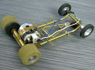 SLOT CAR COX Brass Tube Complete CHASSIS NASCAR Motor VINTAGE 1/24 SCALE 2