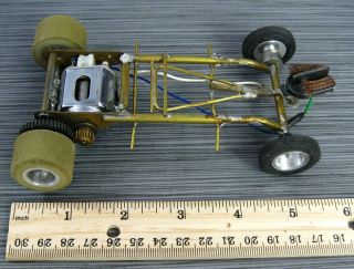 SLOT CAR COX Brass Tube Complete CHASSIS NASCAR Motor VINTAGE 1/24 SCALE 6