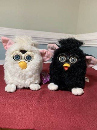 Two Vintage 1998 Furbys - One Dead,  Very Cute