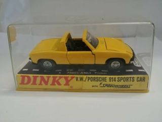 Vintage Dinky Porsche 914 Sports Car " Speedwheels " In Yellow Boxed