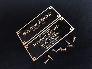 Western Electric & Western Electric 15a Speaker Logo Badge Label Nameplate