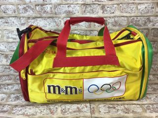 Vintage 1992 Barcelona Olympic Games Adidas M&M’s Colour block duffle bag yellow 2